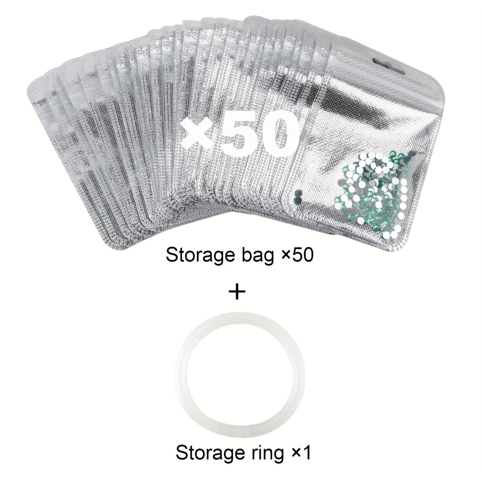 DIY Diamond Art Painting Beads Storage Bag, 50pcs/set Plastic Transparent Ziplock Bag, Zipper Bag, Drills Glued Stone Storage Sealing Bag, Craft Supplies, Zipper Pouches, Resealable Zipper Pouch, Sealing Storage Bags
