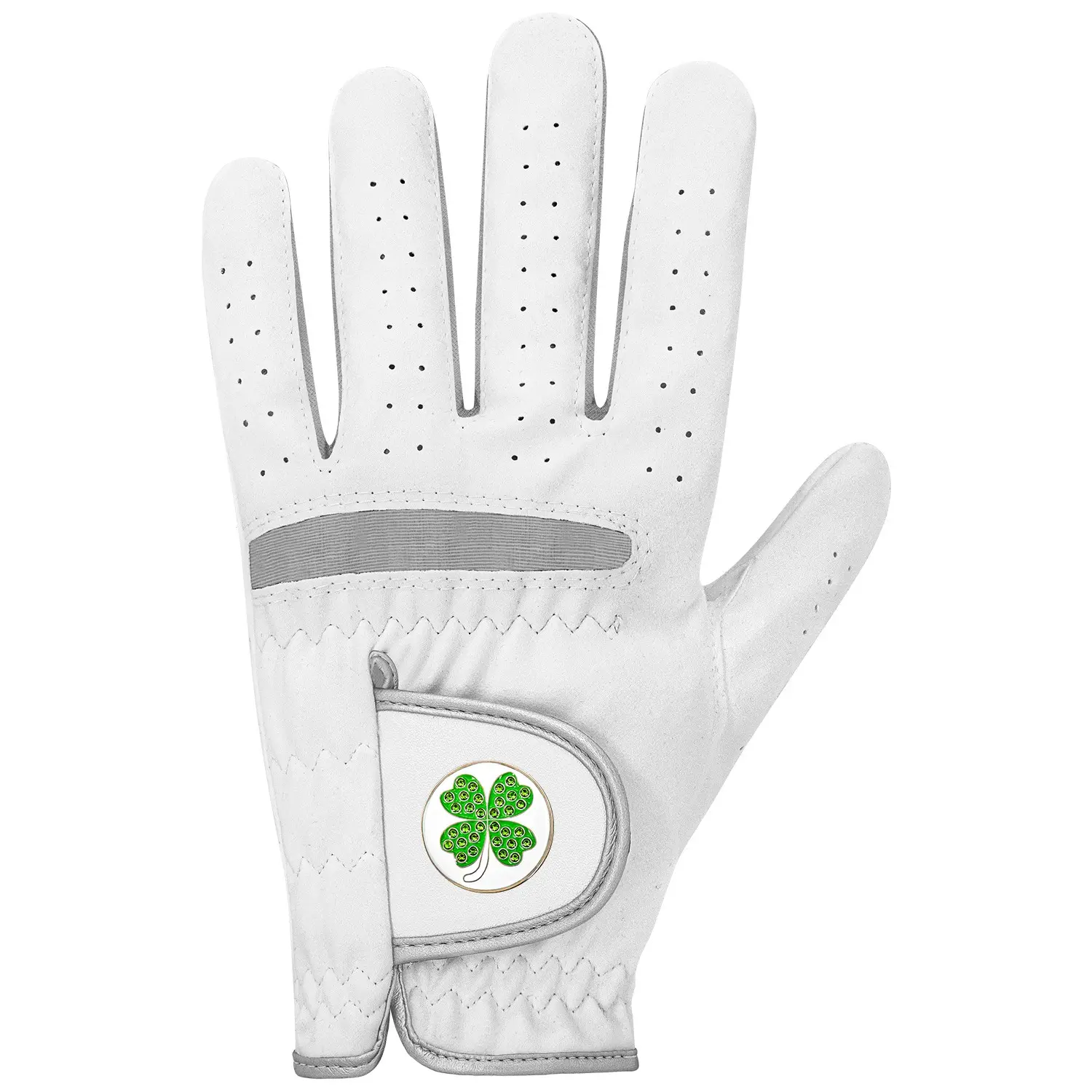1pc Diamond Clover Pattern Men's Golf Gloves, Ultra-Thin Fiber, Breathable and Durable, Left-Hand Design, Premium Golf Accessory