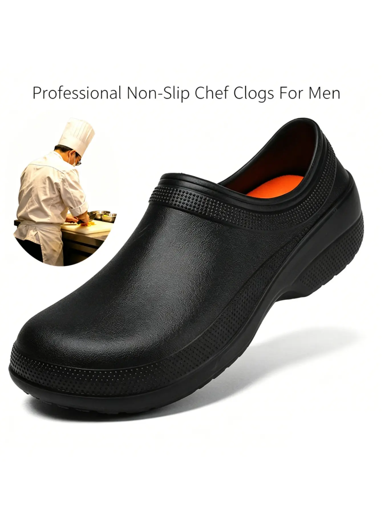 Men's Chef Shoes, Casual Anti-Slip Kitchen Work Boots, Comfortable and Durable Footwear for Cooking Professionals, Perfect for Daily Use