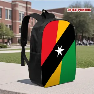 1pc The Saint Kitts National Flag Backpack, Stylish Design with Ample Space, Ideal for Travel And Everyday Use., for Teenager, For Teenager