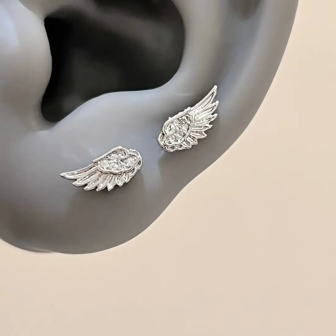 Unisex Vintage Couples' Creative Angel Wings Stud Earrings, Punk Style Jewelry for Women, Birthday Gift Accessory