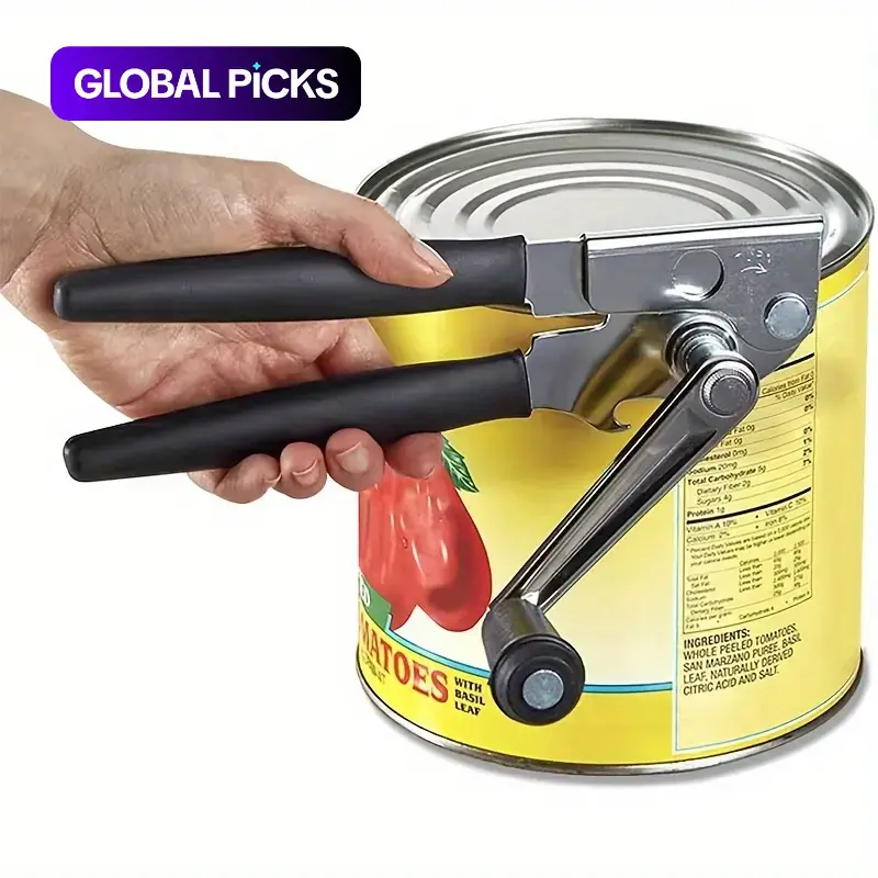Stainless Steel Heavy-Duty Manual Can Opener, Can Tab Openers, Damage-Free Bottle Opener, Easy Grip Design for Home and Restaurant Use, Durable Kitchen Utensil #GLOBAL PICKS