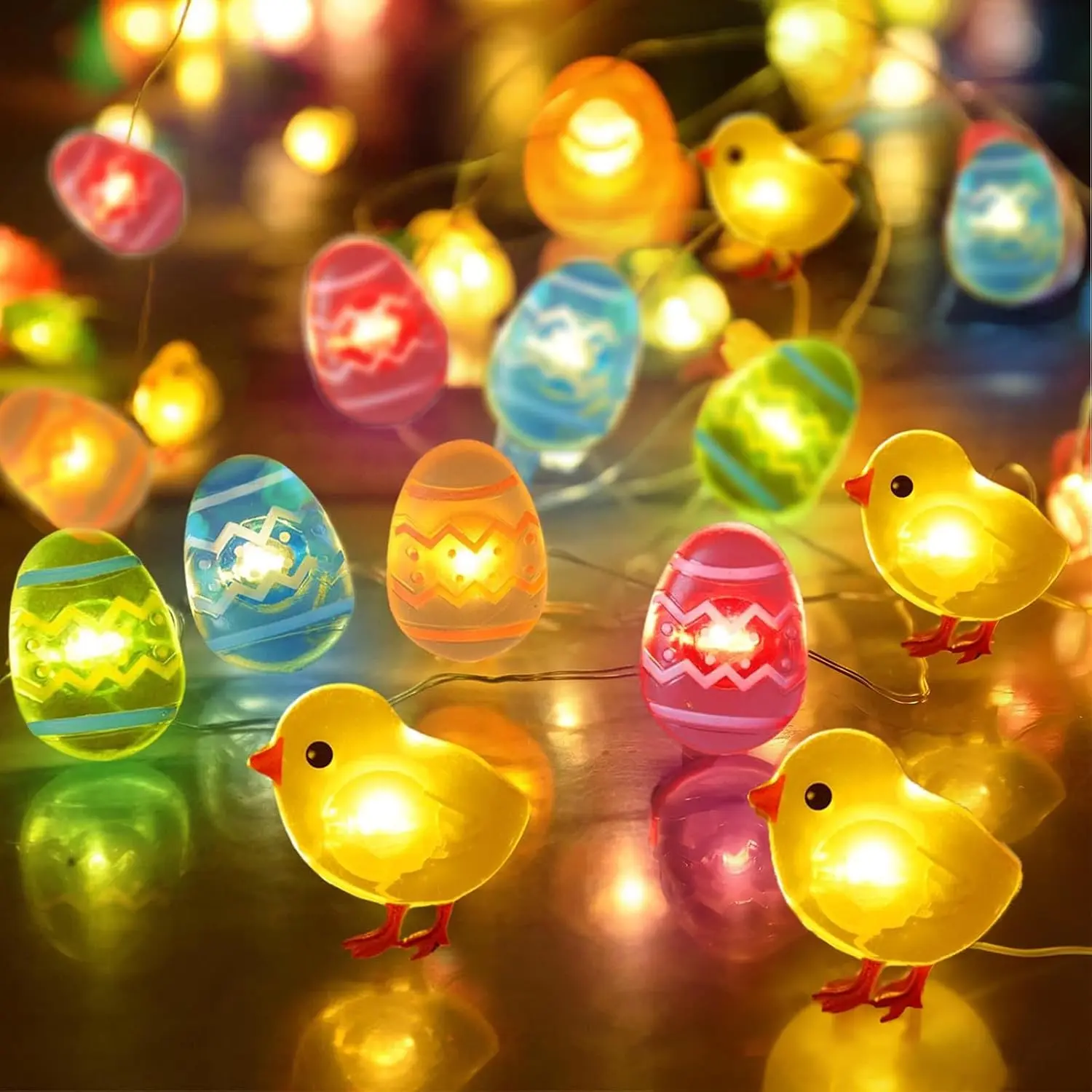 30 LED Easter Eggs String Lights Decorations -  Operated Garland with Mini Lighted Egg for Easter Basket Stuffers, Spring Wreath Decors, Indoor Outdoor Party, , Door, Fireplace & Hunt Decor