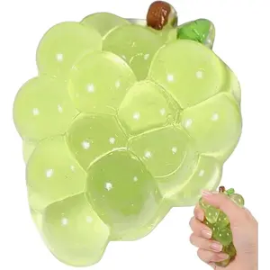 Grape Squishies, Big Grape Squishies for Relief and Focus Support, Giant Grapes ball with Slow Rebound Texture for Office Desk and Study Sessions, Green Sensory Fidget Tool