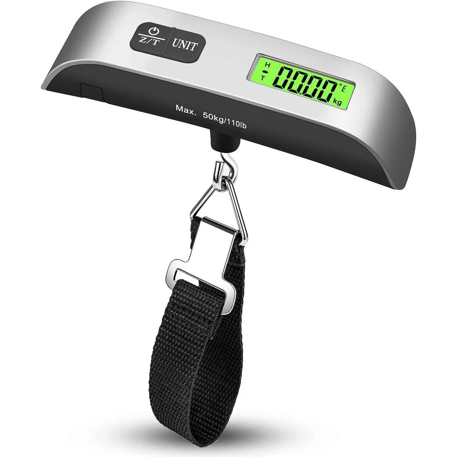 Digital Luggage Scale Travel Essentials 110lb/50kg Hanging Baggage Scale with Backlit LCD Display Portable Suitcase Weighing Scale Durable Nylon Strap