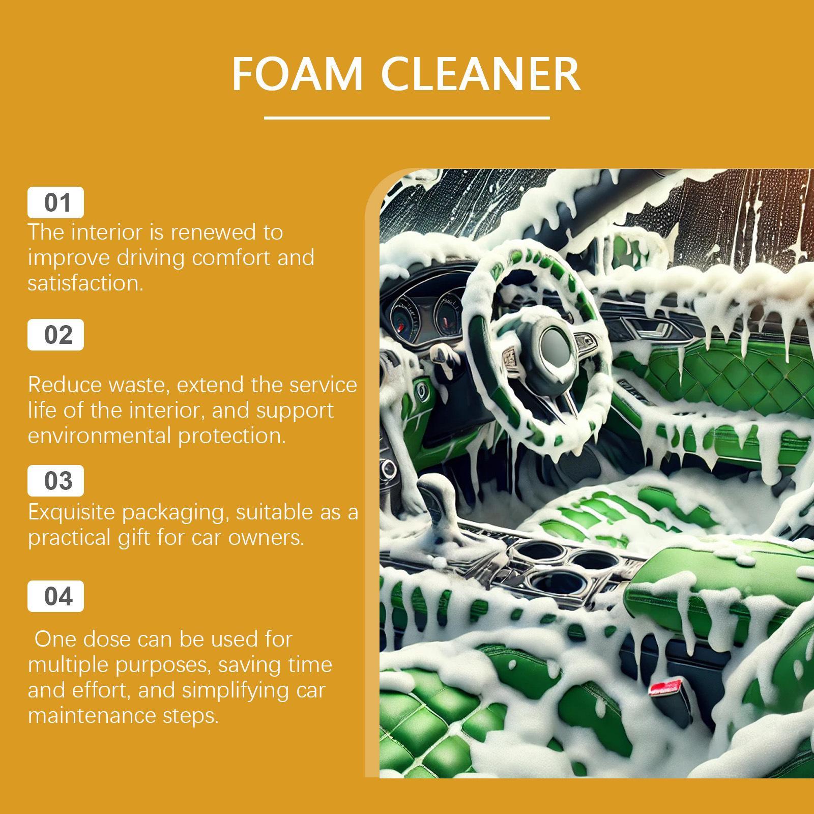 Car Interior Cleaning Kit, Multipurpose Foam Cleaner & Rust Remover & Interior Care Cleaner, Cleaning Tool for Car Seat, Kitchen, Automotive, Foam Cleaner Spray, Detailing Products, Car Accessory