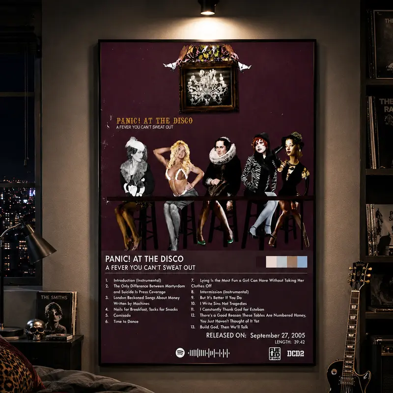 Panic! At The Disco A Fever You Can't Sweat Out Album Poster, High Quality Music Canvas Wall Art, Album Cover Print, Music Wall Decor, Alternative Rock Poster, Modern Music Art, Record Collector Decor, Music Lover Gift, Aesthetic Room Decor