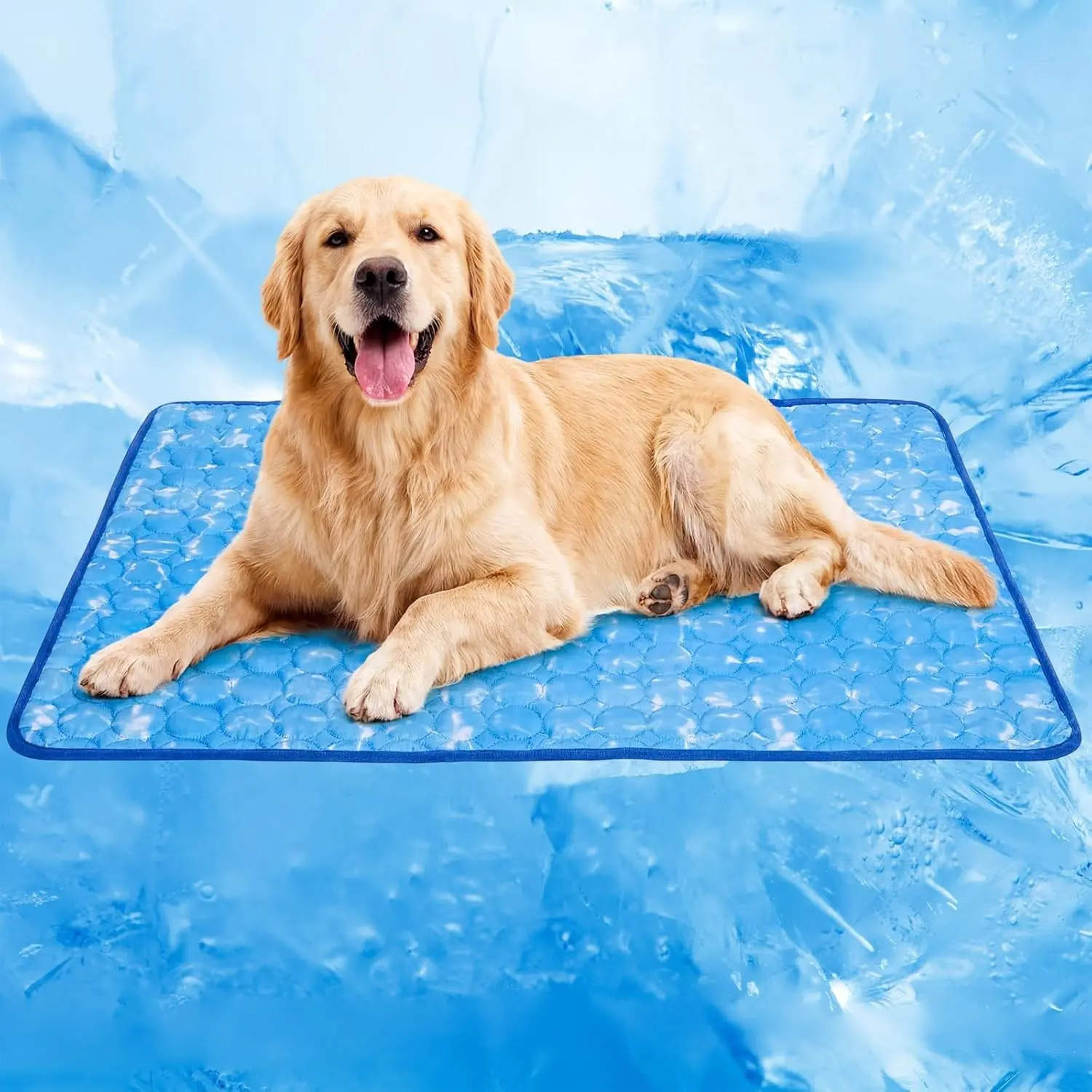 Dog Cooling Mat, Large Cooling Pad for Dogs Cats, Portable Self Cooling Dog Bed Cooling Blanket, 40" x 28" Washable Summer Pet Mat, Indoor Outdoor Green Pet Cooling Mat for Hot SummerGift