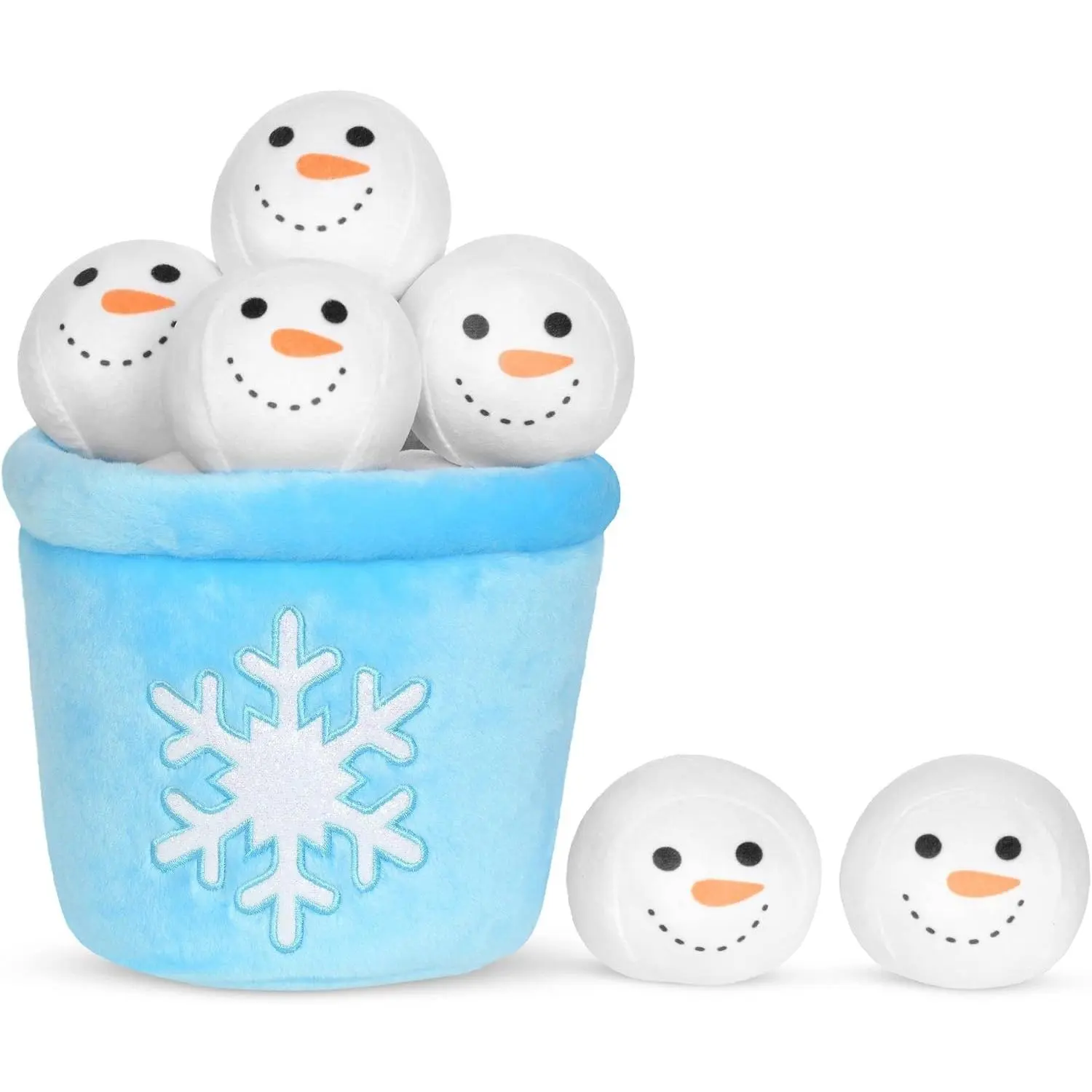iscream Snow Much Fun 7-Piece Snowball 9" x 7" Holiday Play Pillow Set