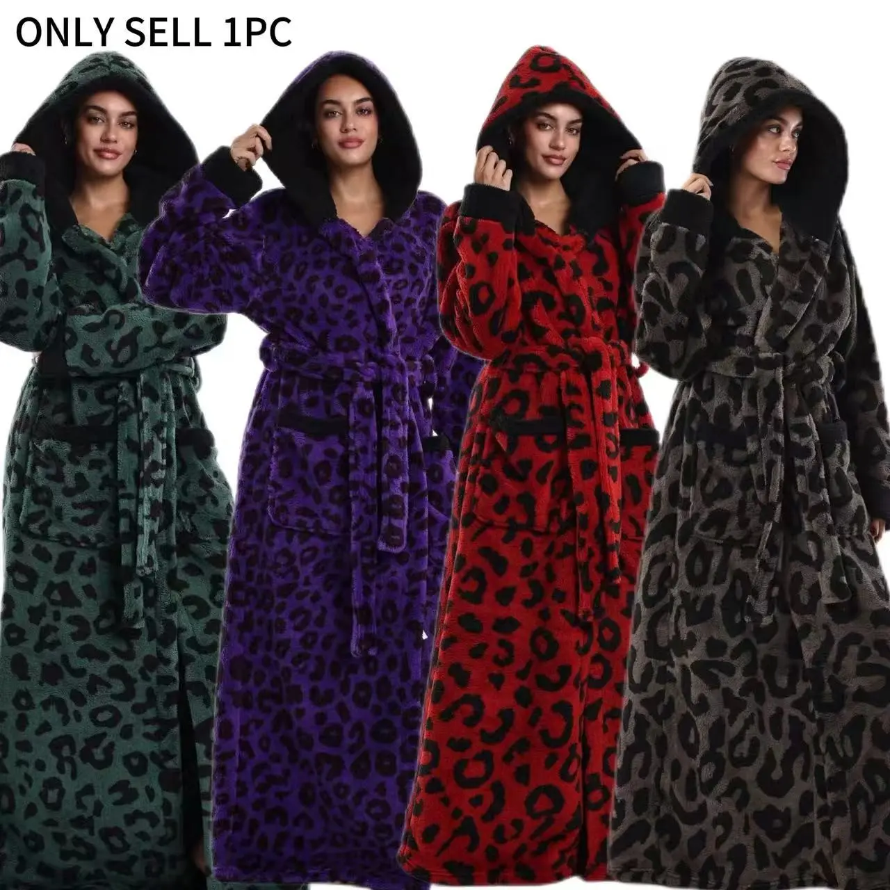 Tiger Striped Bathrobe, Valentine's Day Gift, Luxurious Hooded Robe with Belt, Casual, Unisex, Multiple Colors Available, Nightwear, Loungewear, Long Sleeve