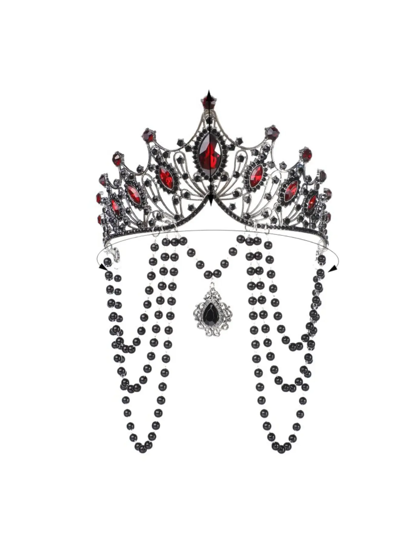 Holy Halo Crown Baroque Headpiece Vintage Handmade Fringe Halloween Costume Hair Accessory
