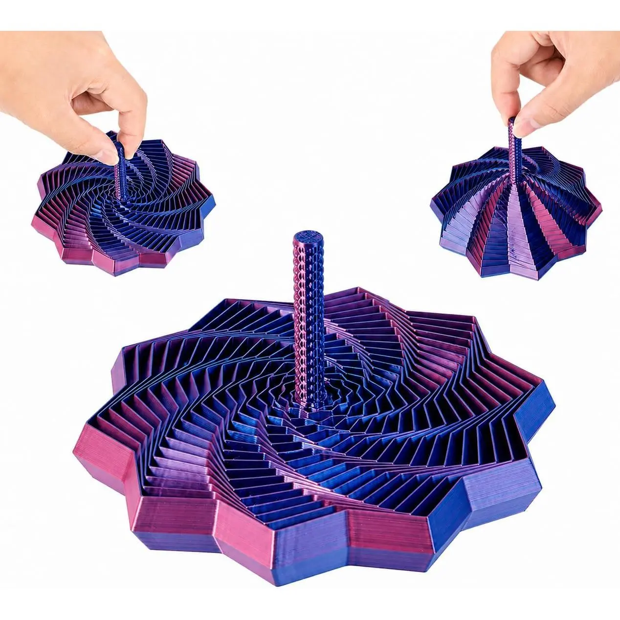 3D Printed Expandable Star Fidget Toy with Handle, Whirling Spiral Sensory Spinner, Stress Relief Desk Toy for Adults & Kids, ADHD Focus Gift,Sensory Fidget Toys Desk Toy dealsforyou summerwins