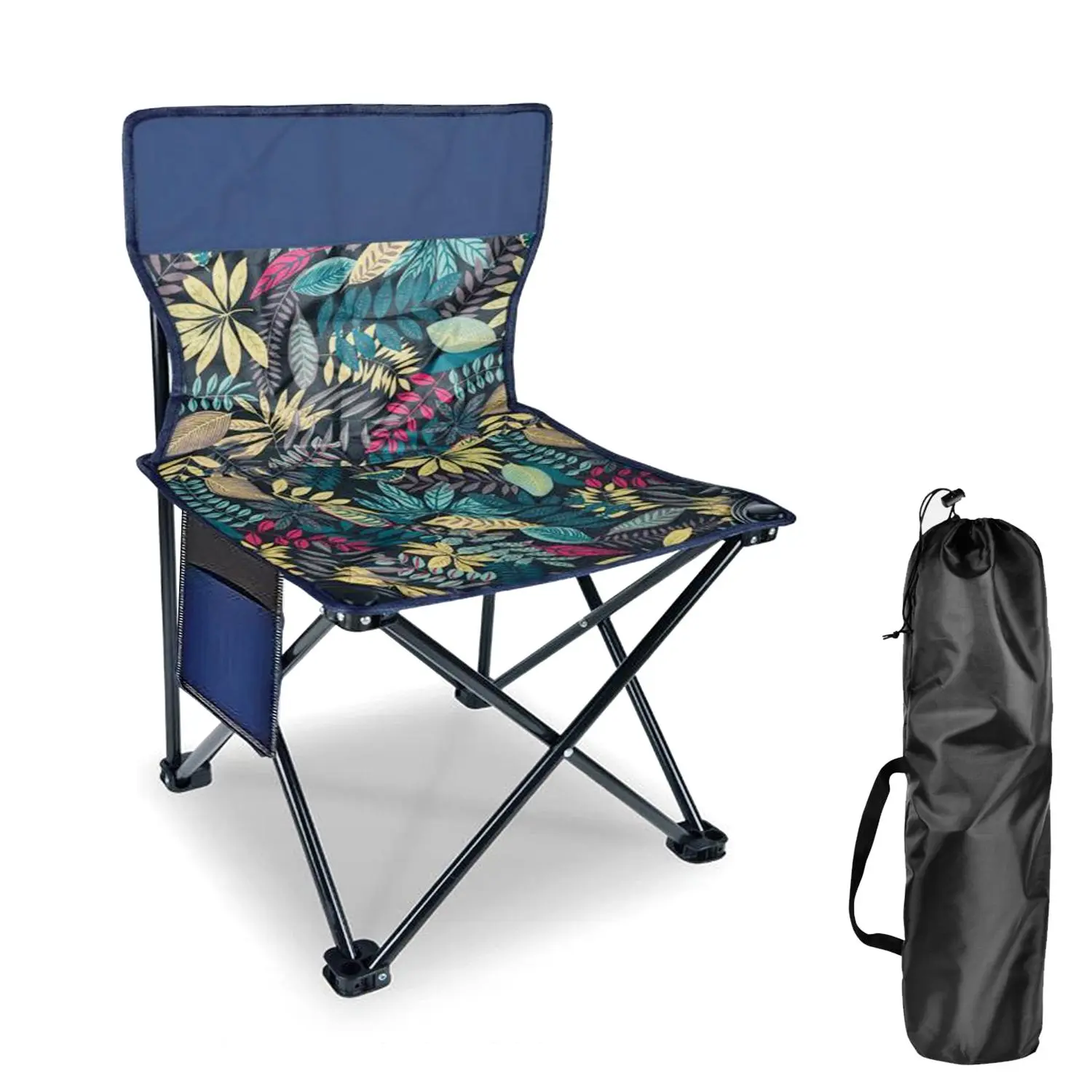 Ultra-Light Folding Outdoor Chair with Side Pockets, Compact Fold, Carry-Bag & Waterproof Fabric, Portable Outdoor Seat for Camping, BBQ Parties & Travel, Camping Essentials