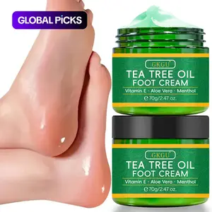 Set of 2 Tea Tree Oil Foot Creams, Hydrates Dry Rough & Cracked Skin, Softens & Smooths, Long-Lasting Fresh Fragrance, Gentle All-Season Foot Care for Men & Women #GLOBAL PICKS