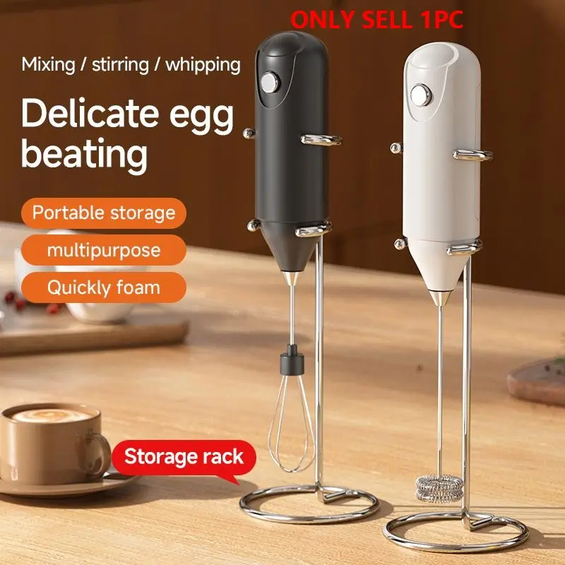 Portable Electric Mixer Battery Powered Easy Clean Compact Lightweight Ergonomic Handle Anti-Spill Design Ideal for Coffee Latte Cappuccino Coffee Frother Mixer