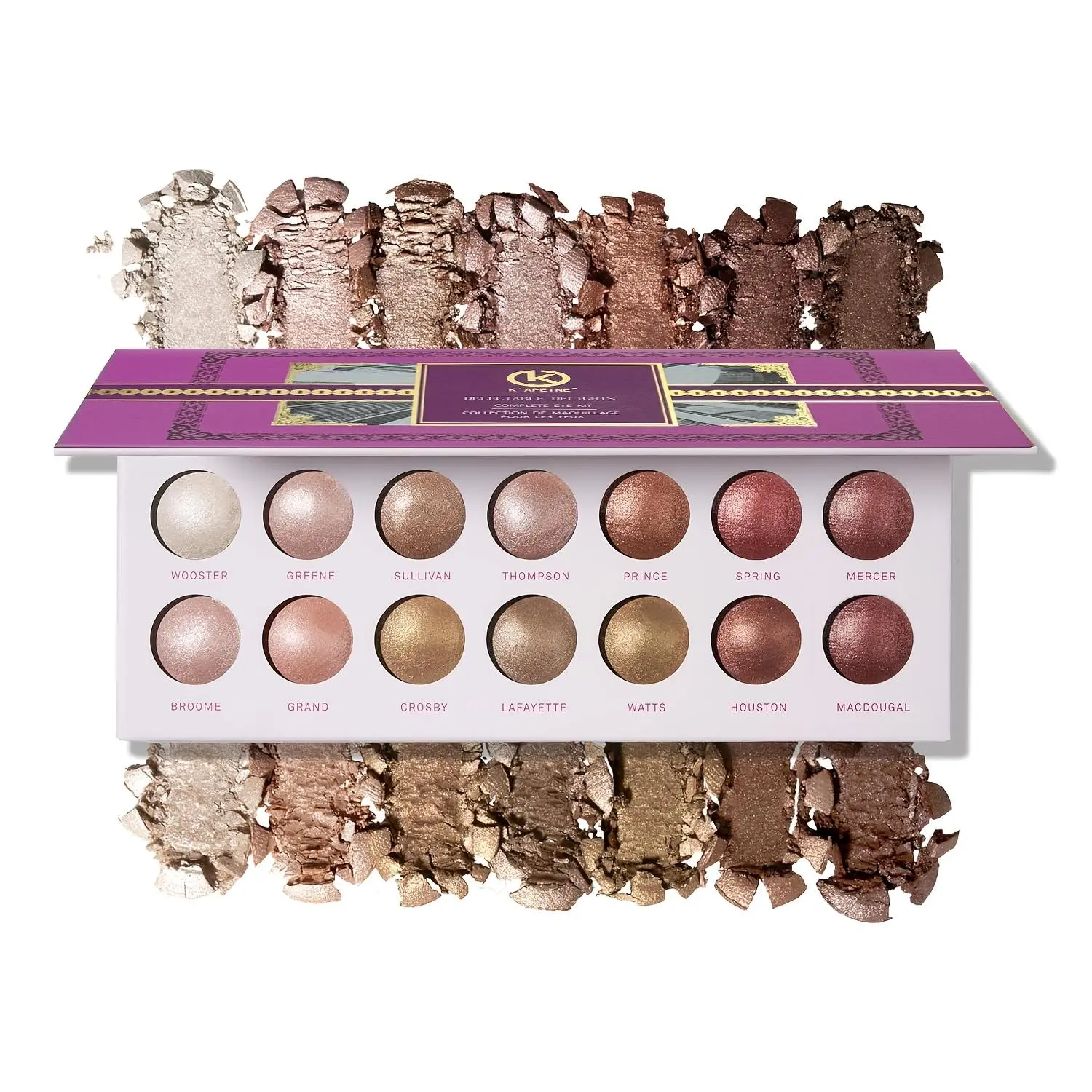 Long-wear waterproof 14 baked ice cream eyeshadow palette, fade-proof fine baked powder with rich nude pink brown green colors. Mixable matte shimmer, compact mirror case for all-day delicate makeup on commute, vacation and dance parties.