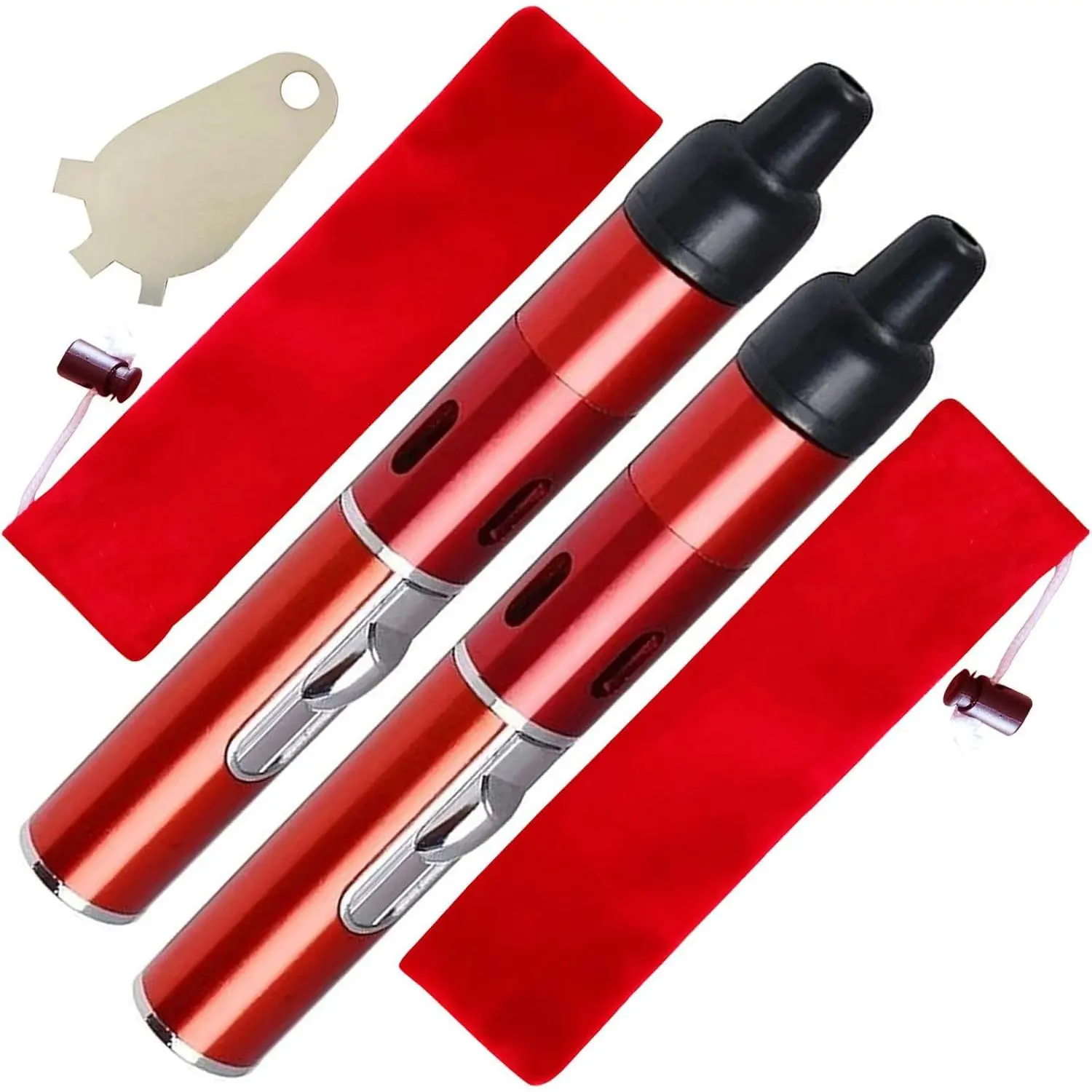 Lighter,Windproof Lighter, Refillable Lighters,(2 Pack Red)