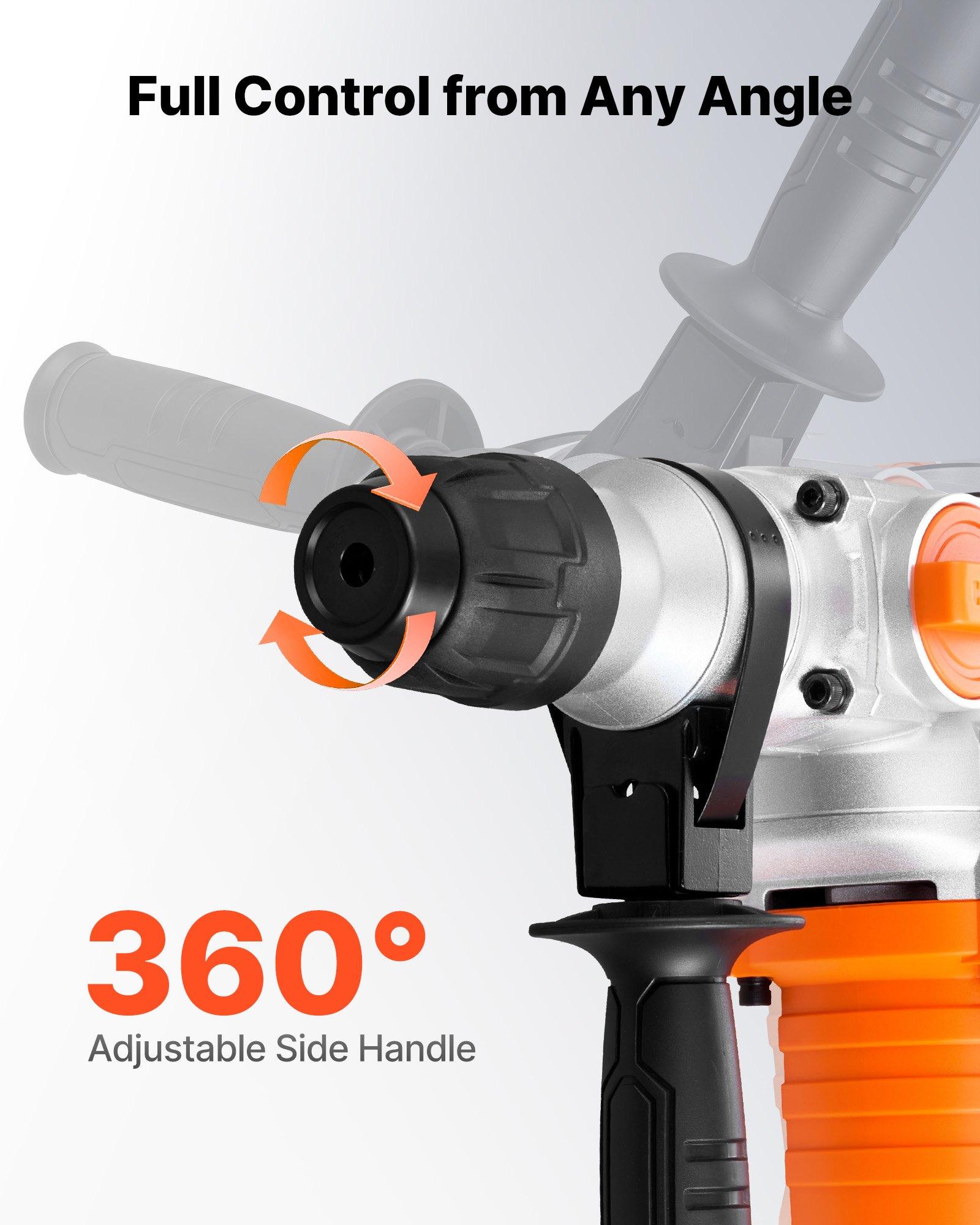 VEVOR Rotary Hammer Drill, 1-1/8 in SDS-Plus Electric Corded Heavy Duty Rotary Hammer, Including 3 Drill Bits, Flat Chisel, Pointed Chisel, Grease, Brush, and Carrying Case, for Concrete and Masonry VEVOR Rotary Hammer Drill, 1-1/8 in SDS-Plus Electric Corded Heavy Duty Rotary Hammer, Including 3 Drill Bits, Flat Chisel, Pointed Chisel, Grease, Brush, and Carrying Case, for Concrete and Masonry