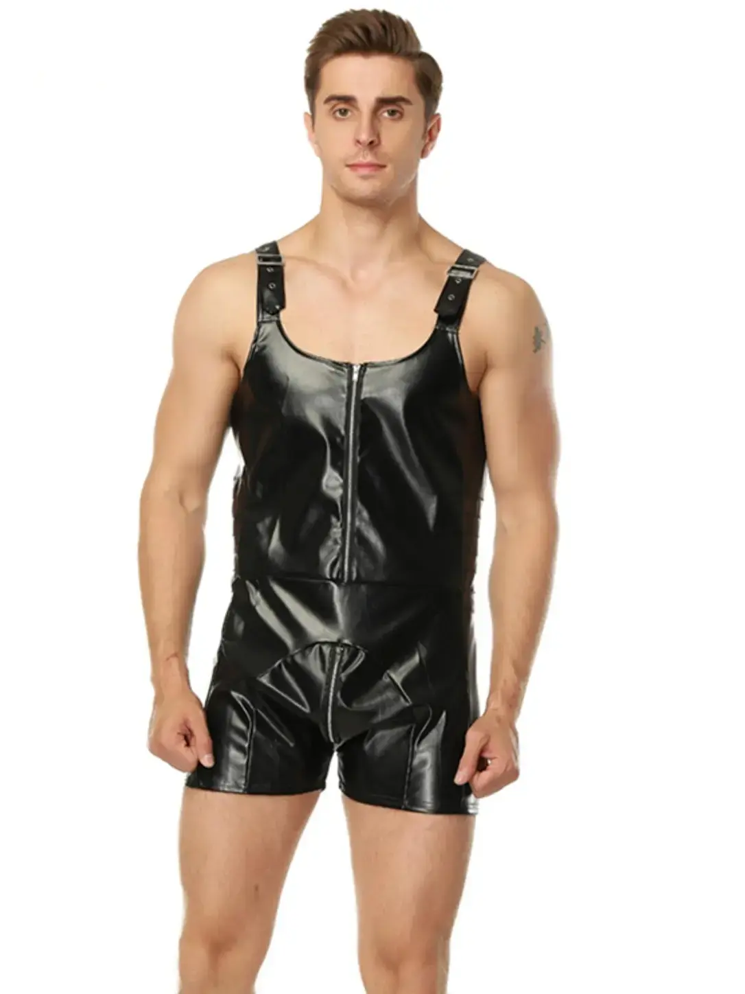 Men's Stage Performance Costume, European and American Style Jumpsuit, Ideal for Bars and Shows, Trendy Men's Clothing for Performers, Fashion