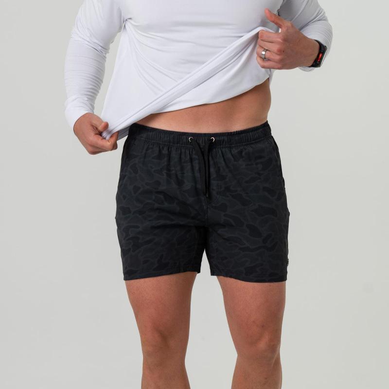 Everyday Short Classic Athletic Shorts In White Camo, Duck Camo, Fitted Trend Mid Waist Shorts For Men..
