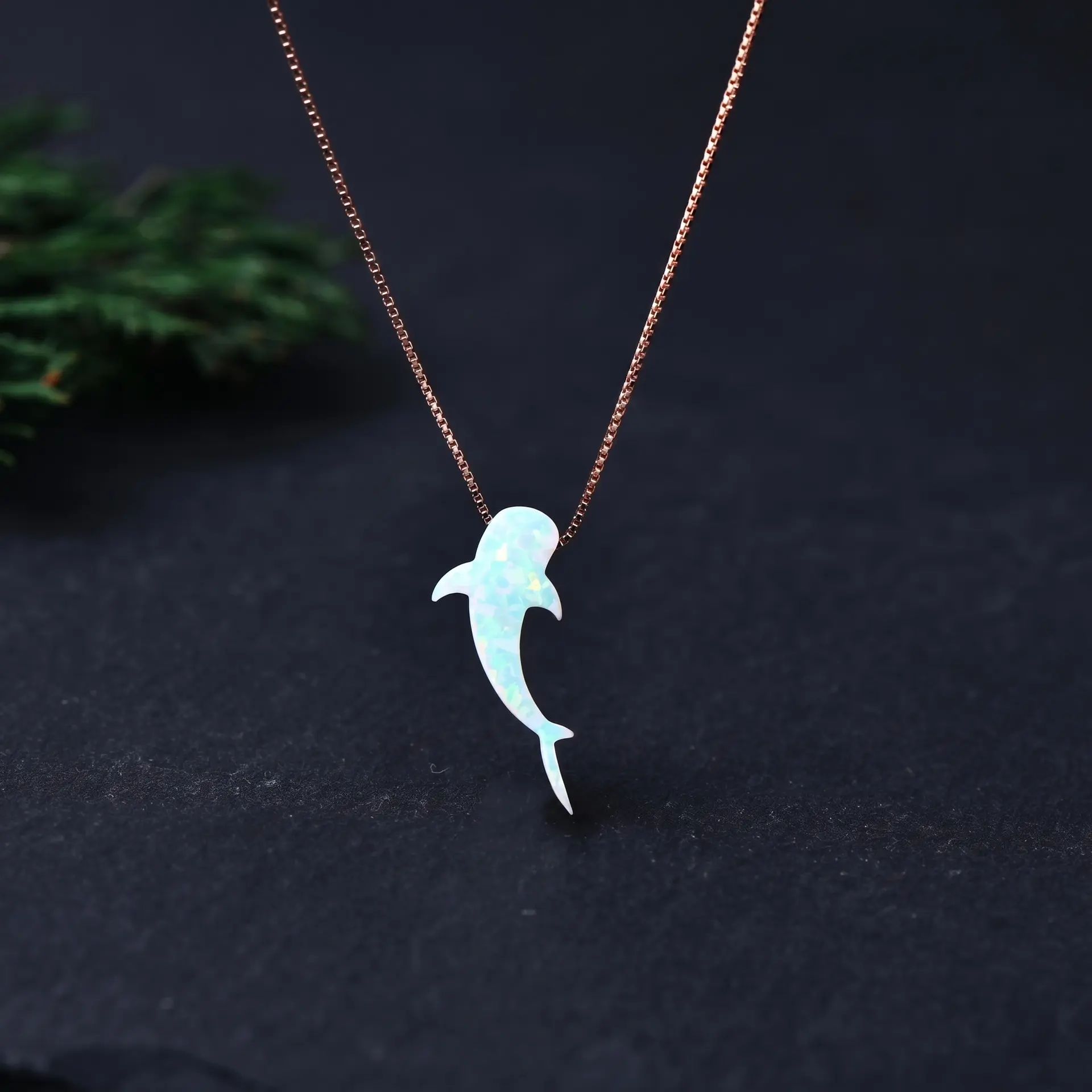 Women's Opal Whale Pendant Necklace - Dainty Ocean Animal Choker, Minimalist Mermaid Core Ins Style Jewelry, Stainless Steel Chain Layering Necklace Gift for Anniversary Daily Wear birthday, Jewelry For Women, For Women