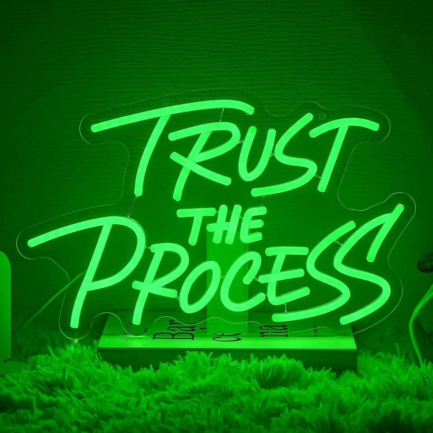 Trust The Process Neon Sign for Wall Decor Green Neon Light Gym LED Sign Led Neon Signs Led Light Up Dimmable Motivation LED Light Letter Lighting for Bedroom Bar Classroom Gym Office Art Inspirational Alphabet Decorative Dimming Lights #GLOBAL PICKS