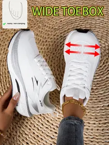 Women's Wide Toe Sneakers, Breathable Mesh Outdoor Sports Shoes, Comfortable Soft Sole, Cross Training, Hiking, Running, Couples Style