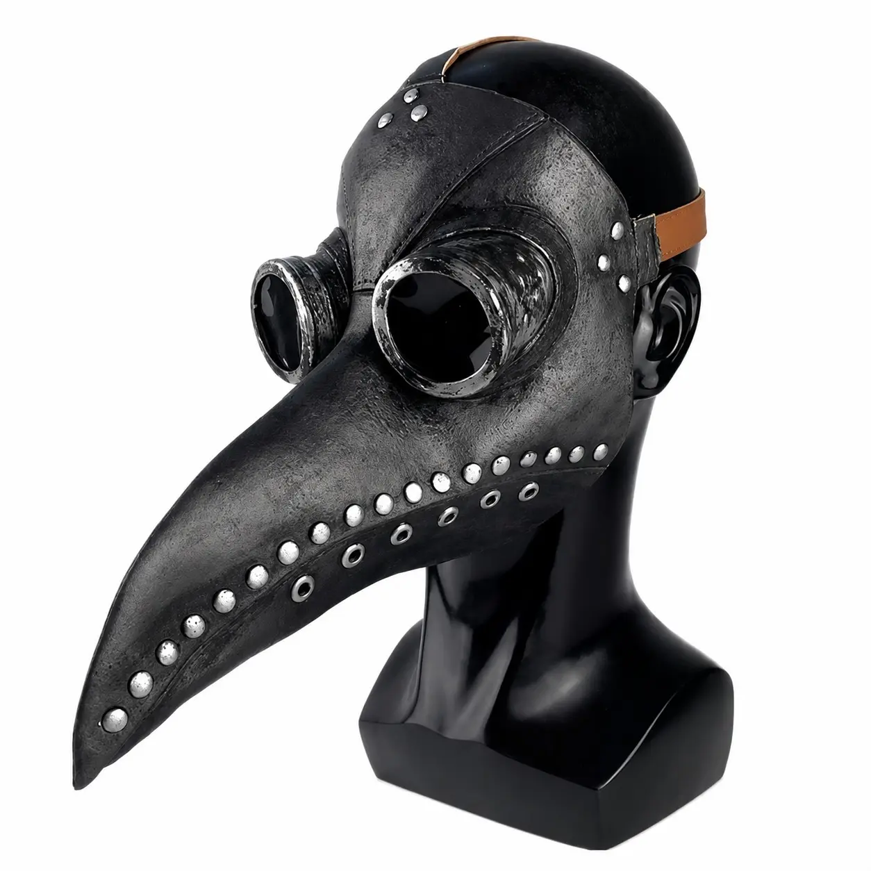 Steampunk Plague Doctor Mask, PU Leather Bird Beak Long Nose Halloween Costume Accessory for Cosplay Party Role Play