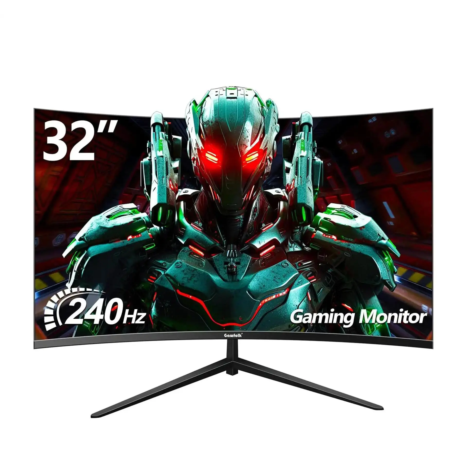 32 Inch Curved Gaming Monitor 240Hz, 1800R PC Monitor Full HD 1080P, Frameless Computer Dispaly with Freesync and Eye Care Technology, Wall Mountable
