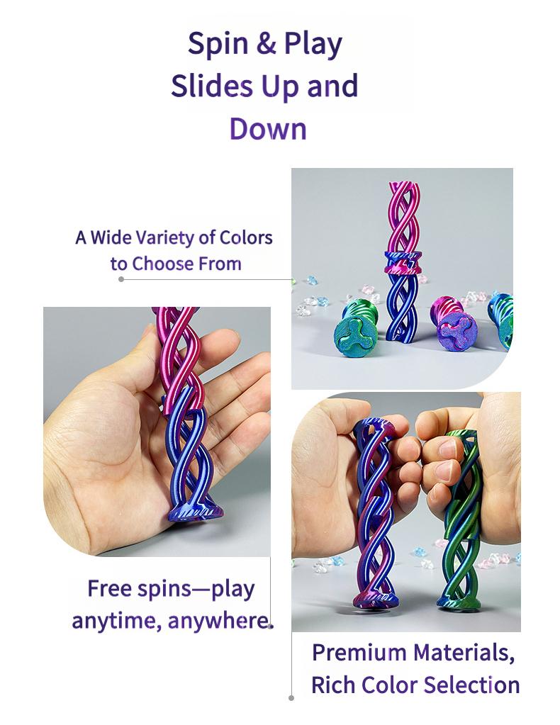 3D-Printed Stress-Relief Toy: The "Push & Spin" Gadget - A Spiral 3D Puzzle and Ultimate Finger Decompression Tool