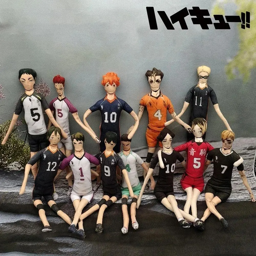 Haikyuu Theme Cotton Plush Keychain - Anime Hinata Shoyo & Kozume Kenma Doll Shape, 1 Pcs, 28cm Slender Twistable Prop, Keychain for Bags, Unisex Toy Gift, Room Decoration, As Picture Color