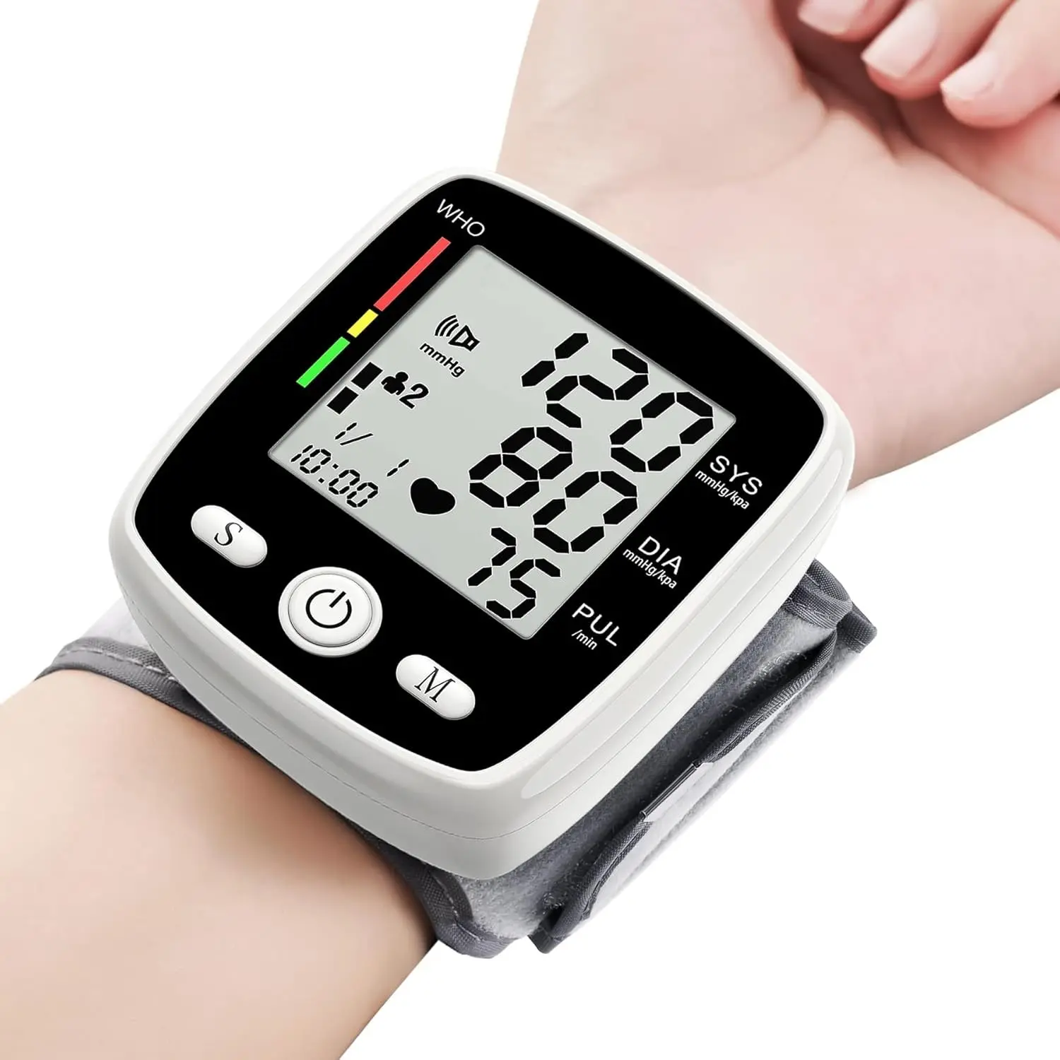 FDA Cleared Wrist Blood Pressure Monitor for Home Use, Adjustable 5.3-7.7in Cuff, Portable Rechargeable BP Machine with 2 User 90 Memory, LCD Screen, Voice Prompt, Carrying Case, Black