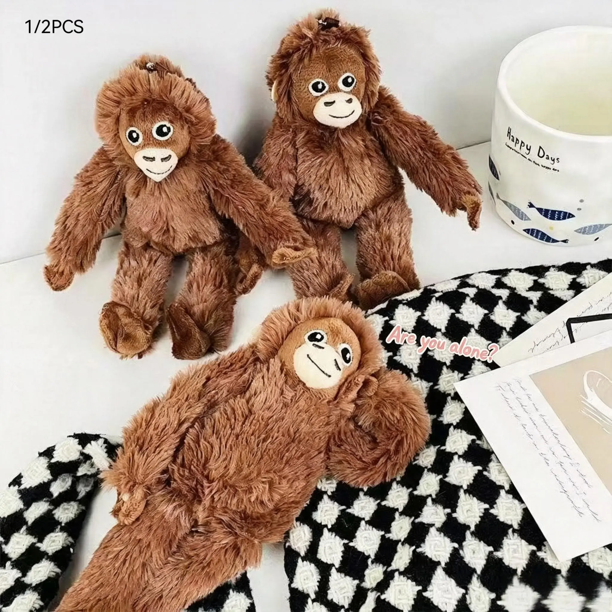 Gorilla Doll Keychain, Cute Monkey Plush Bag Charm, Birthday Gift, Christmas Gift, Adorable Accessories for Kids and Adults
