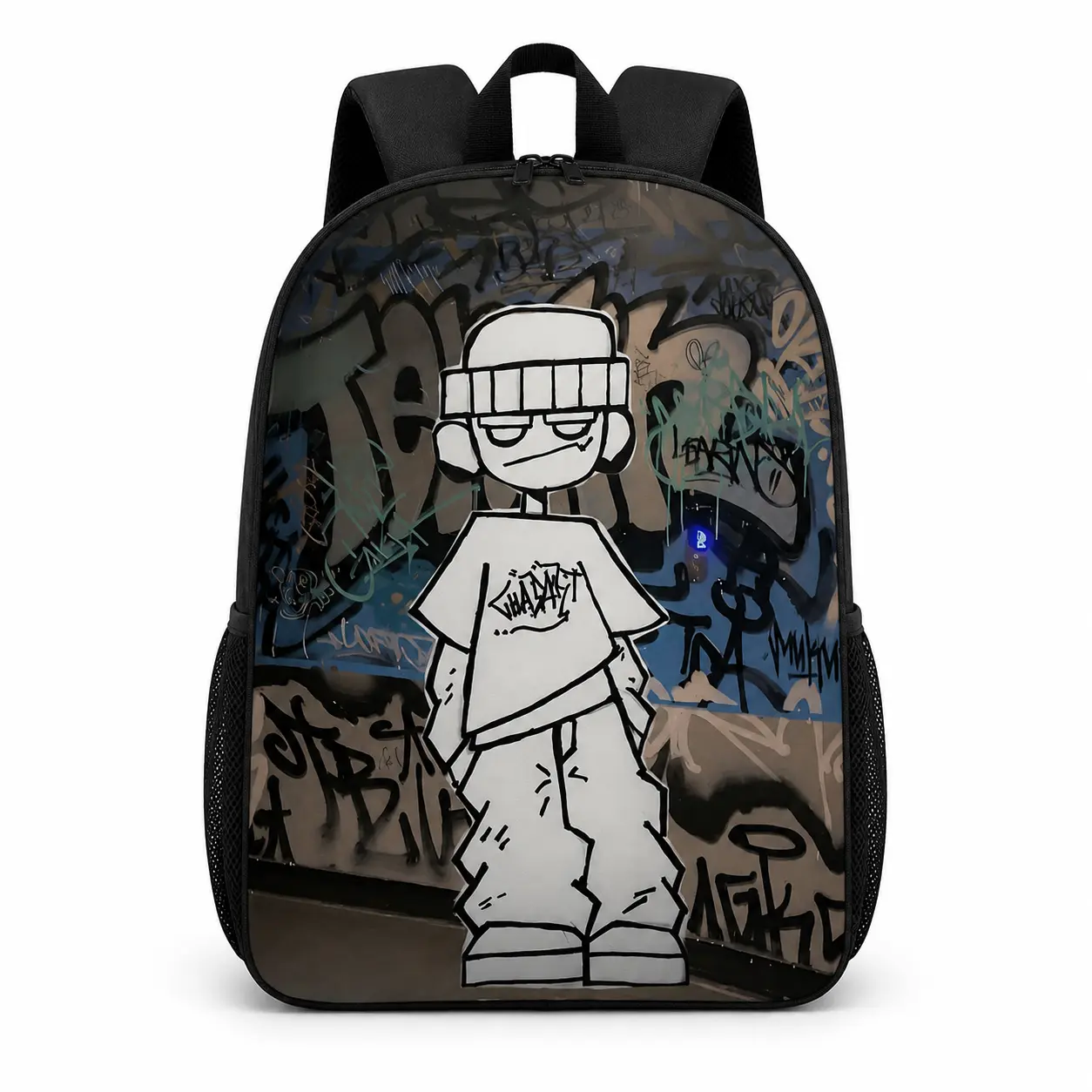 Minimalist Printed Backpack for Travel & Commute, Lightweight Unisex Daypack with Adjustable Straps and Zipper Closure, Printed Pattern