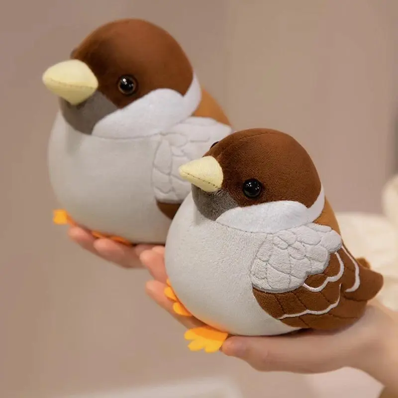 Hot Lifelike Fat Round Cute Bird Soft Plush Stuffed Animal Doll, Sparrow Pillow, Collectible Gift for Kids' Birthday (Toys & Hobbies Classic Novelty Stress Relief Toy)