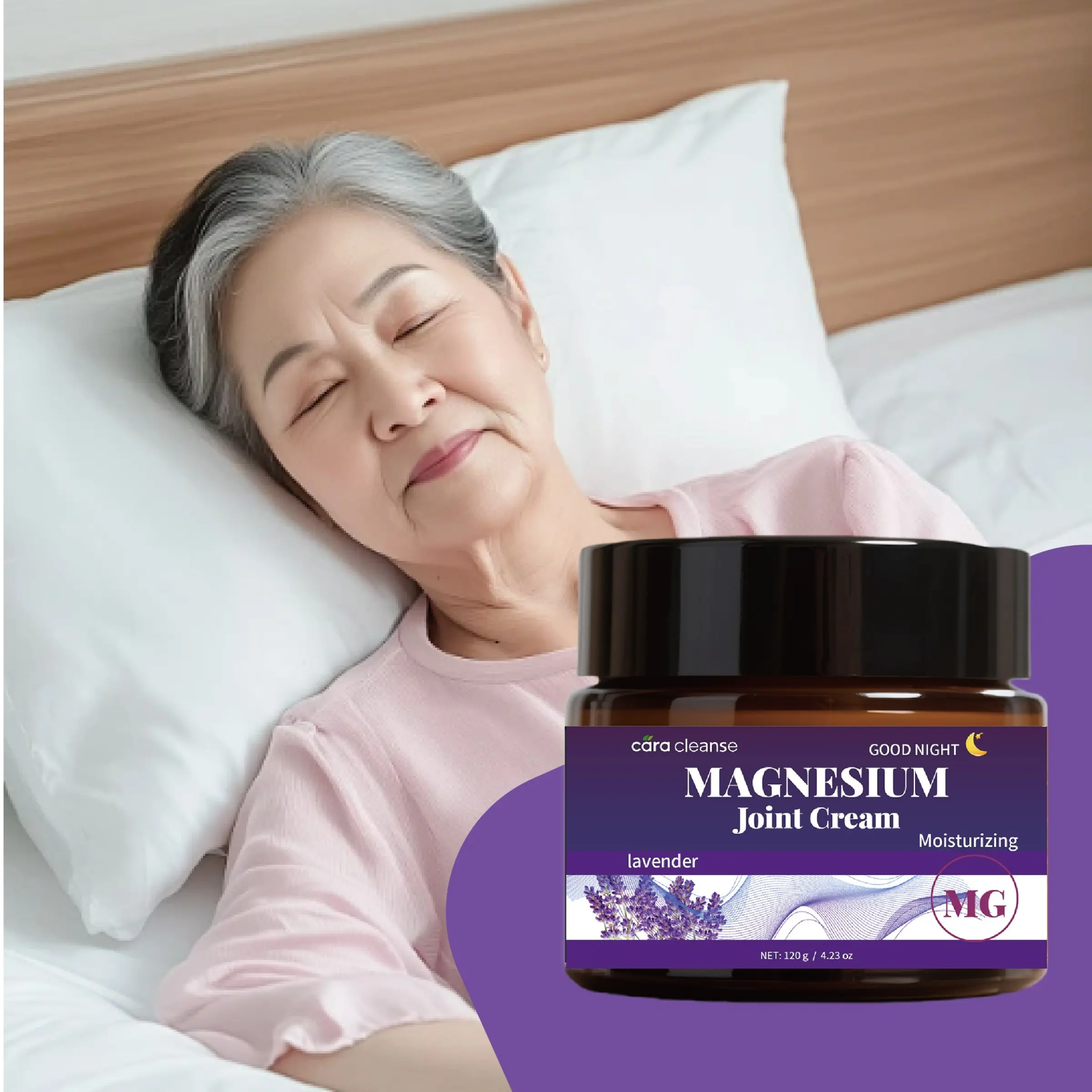 Lavender Soothing Night Cream, Overnight Repair Hydrating, Brightening Moisturizer, Sleep Nourishing, Skin Calming, Evening Care