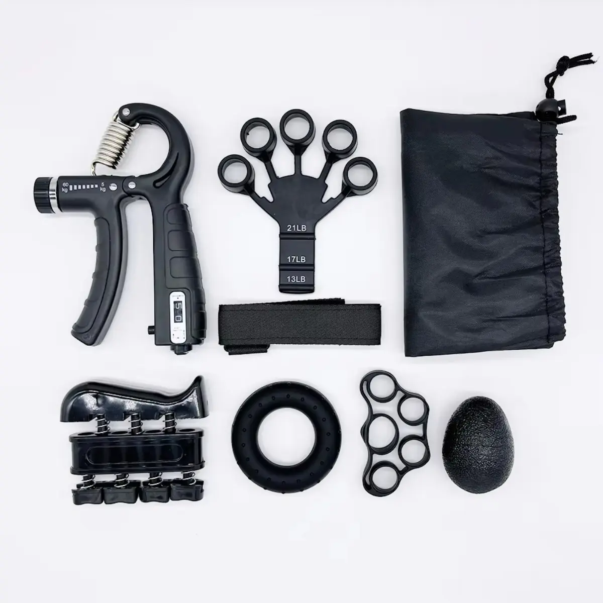 Adjustable Hand Grip Strengthener, Sturdy and Robust Design in ABS & Steel with 10-60 kg Resistance for Fitness and Strength Training, Plastic, Unisex, Compact, Elderly, Hand Strengthening, Adjustable Range, Adjustable Workout Equipment, Grip Strengthener