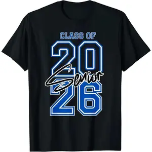 [Graduation Shirt][100% Cotton][Graphic  Tee]Class of 2026 Graduation T-Shirt – Senior Script Design Tee for High School & College |   Classic Cotton Celebration Shirt, Unisex Graduation Outfit, Gift Idea Top