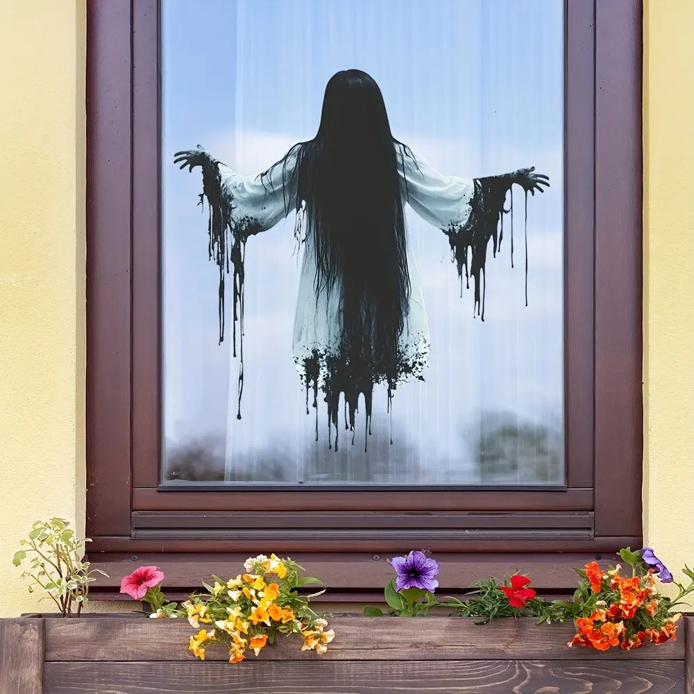 Halloween Ghost Window Sticker, Horror Ghost Wall Decal, Decorate Your Home, Bedroom, Bathroom, Create Spooky Party Atmosphere
