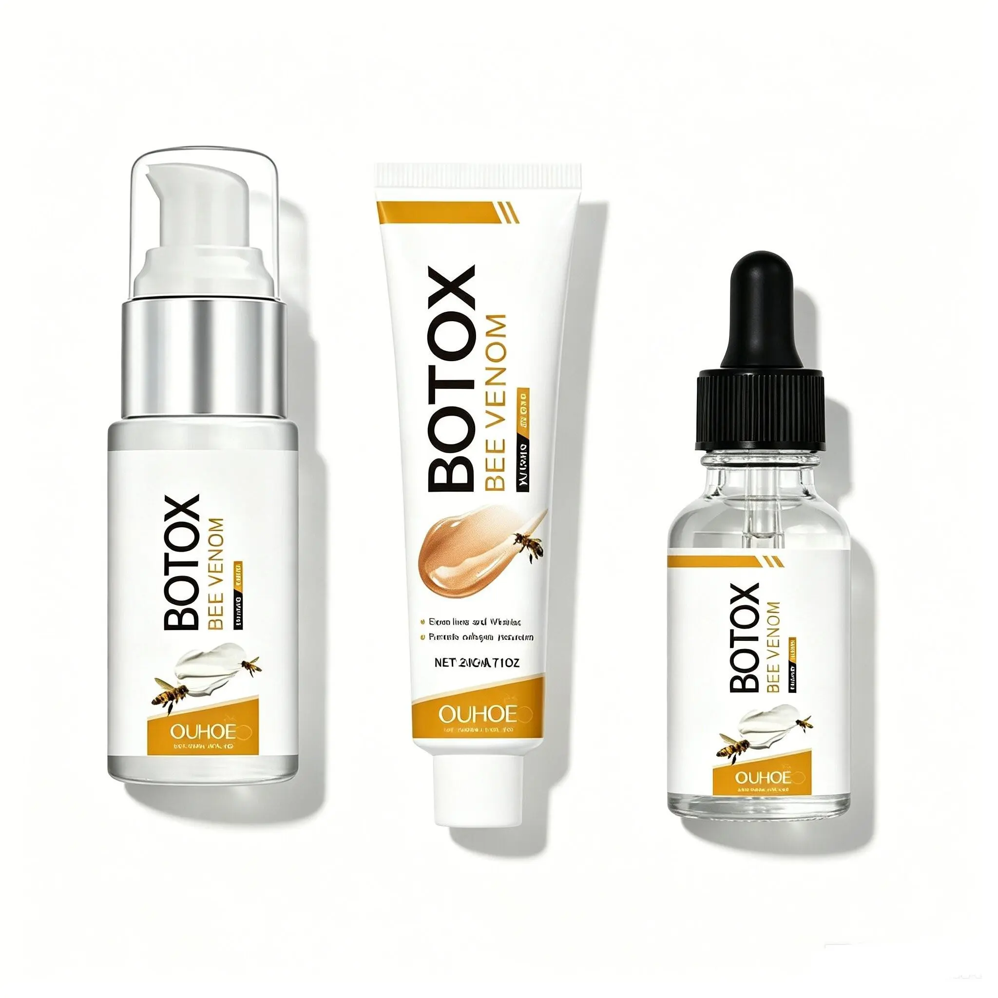 3-Piece Bee Venom Face Care Cream Moisturizer, Natural Ingredients, Gentle Hydration, Moisturizes Skin, Moisturize Dry Skin, Smooths & Softens, Firming Rejuvenating Skin, Lightweight Skincare Formula, Daily Hydrating Formula, Face Lotion