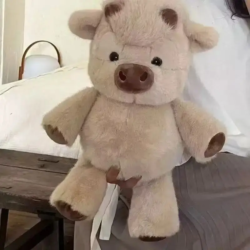 Kawaii Highland Cattle Plush Toy 45cm Huggable Running Cow Stuffed Animal Made with Premium Soft Fabric, Calf Soothing Companion, Kawaii Stuffed Animals, Soft Stuffed Collectible
