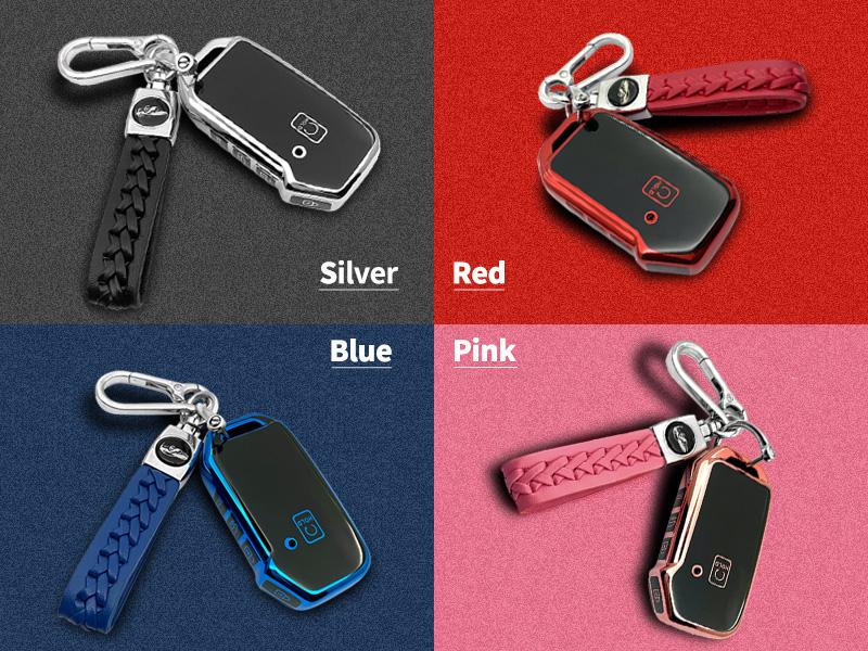 Suitable for Kia key cover. Beautiful TPU Key Case Compatible with Seltos Soul Telluride Sorento NIRO K5 Cerato Sportage Forte Ceed 4/5 Buttons Smart Remote Key (Pink Combination)