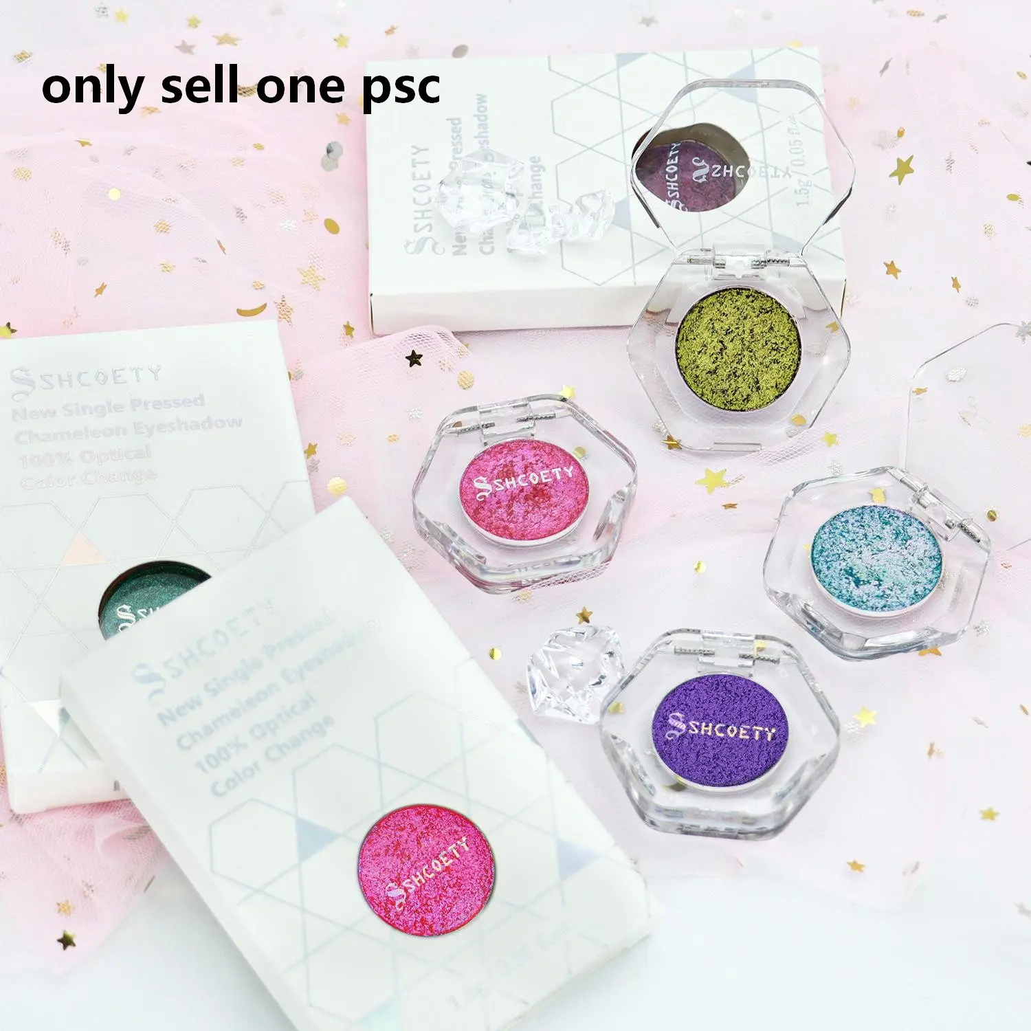 12 Color Chameleon Glitter Eyeshadow, Premium Shimmer Eyeshadow, 1 Count Long Lasting Shimmering Eye Shadow, Colorful Eye Makeup Products for All Styles and Occasions, Cosmetic, Metallic Shimmer Shadow