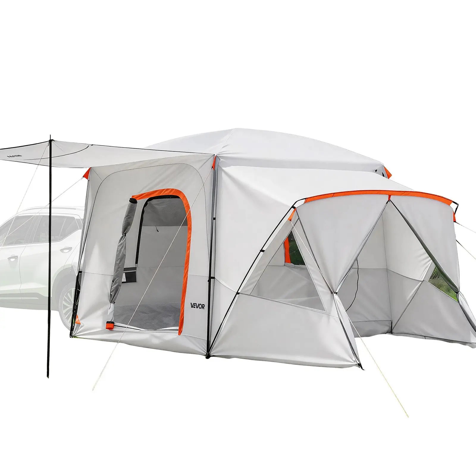 【Summerfinds】VEVOR SUV Camping Tent for 5-9 Person, 13 x 10 FT 3-Season SUV Tailgate Tent with Ventilated Windows, PU2000mm Waterproof Dual-Use Car Rear Hatch Tents for Outdoor Hiking Travels