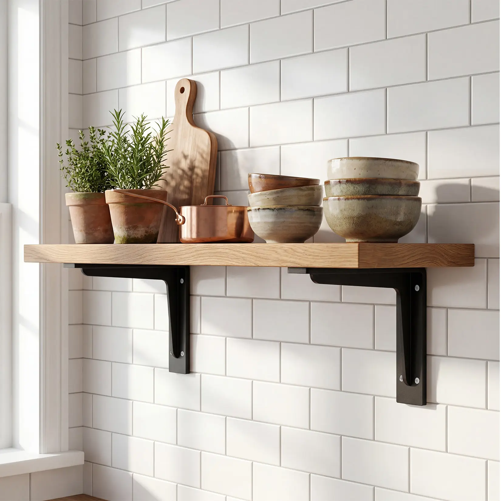 Heavy Duty Floating Shelf Brackets 19.3", 4.2mm Thick Stainless Steel L Brackets with Matte Black Finish, Wall Mount Support for Wood Shelves, Kitchen Bedroom Garage Storage Rack