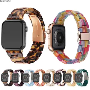 Smartwatch replacement bands | Niche hybrid ceramic resin transparent wristband | Clear see-through ceramic resin band for all Apple Watch models, lightweight waterproof & flexible toughness, great for gym workouts