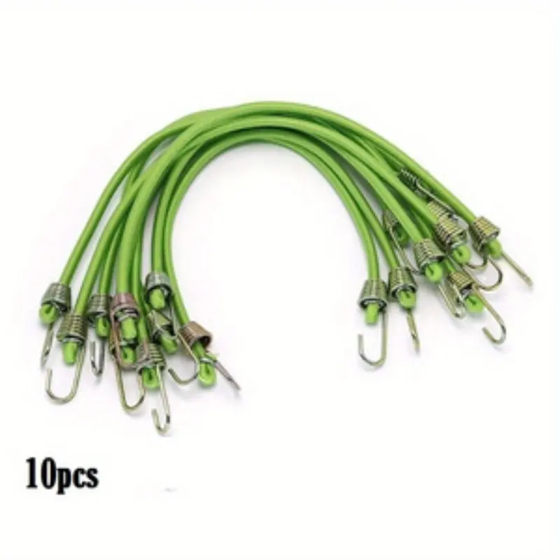 5-Pack Heavy-Duty Bungee Cords with Secure Hooks, Weather-Resistant Elastic Ropes for Camping, Tent Setup, Luggage Fastening