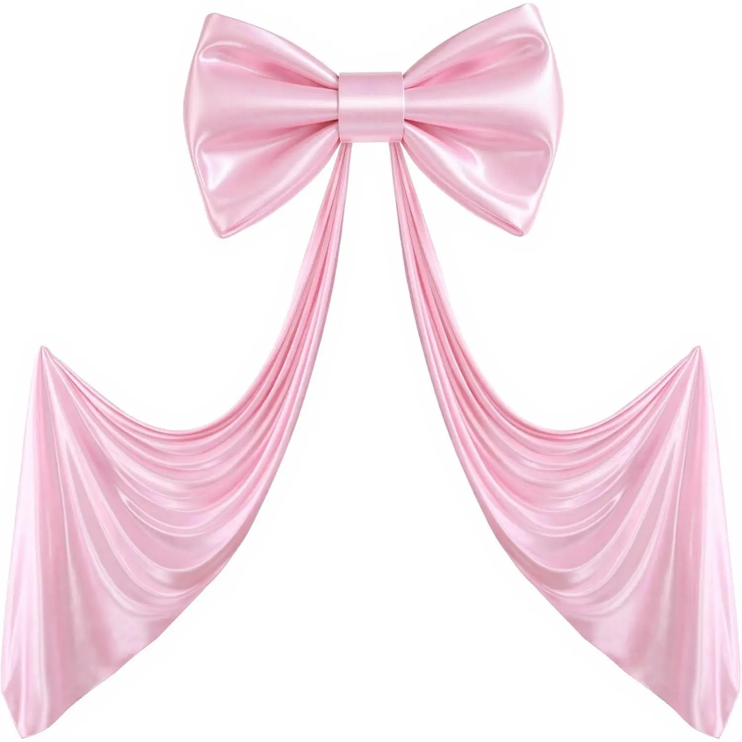 Giant Pink Bow for Backdrop 80x24 Inches Large Satin Ribbon Bow Wall Decor for Wedding Birthday Baby Shower Party Photo Booth, Washable Reusable Big Bow for Nursery Bedroom Door Hanging Decoration