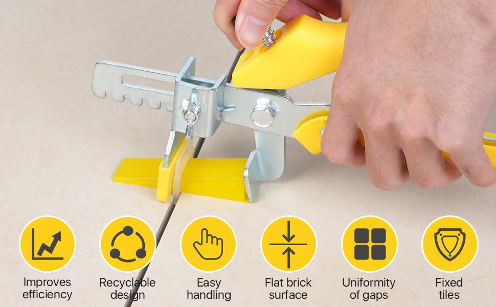 400 Pcs Reusable Tile Leveling System Wedges Kit for 1/8", 1/16", 1/32" Spacers - Tile Leveler Installation Tools for Perfect Tile Alignment(Red, 400)