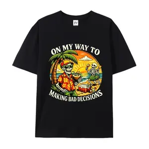 On My Way to Making Bad Decisions Funny Skeleton Beach T-Shirt